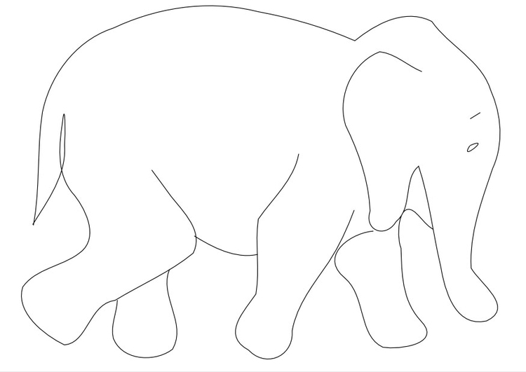 Kleurplaat olifant