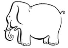 Kleurplaat olifant