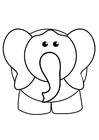 Kleurplaat olifant 