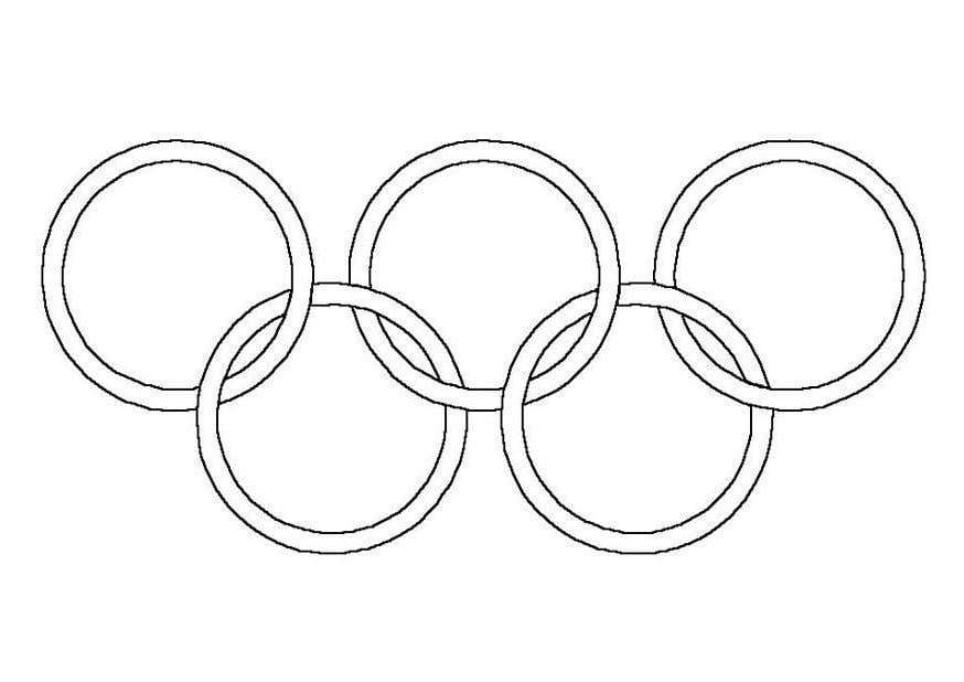 Kleurplaat olympische ringen