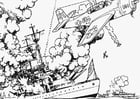 Kleurplaat oorlog op zee