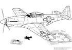 kleurplaat P-51 Mustang