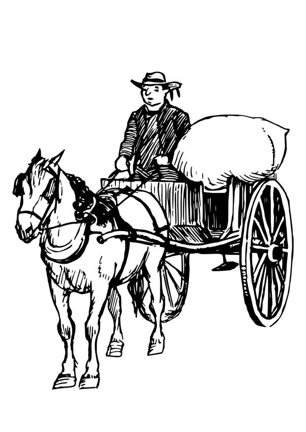 Kleurplaat paard en kar. Gratis kleurplaten om te printen ...