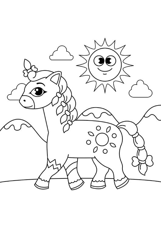paard met vlechtjes