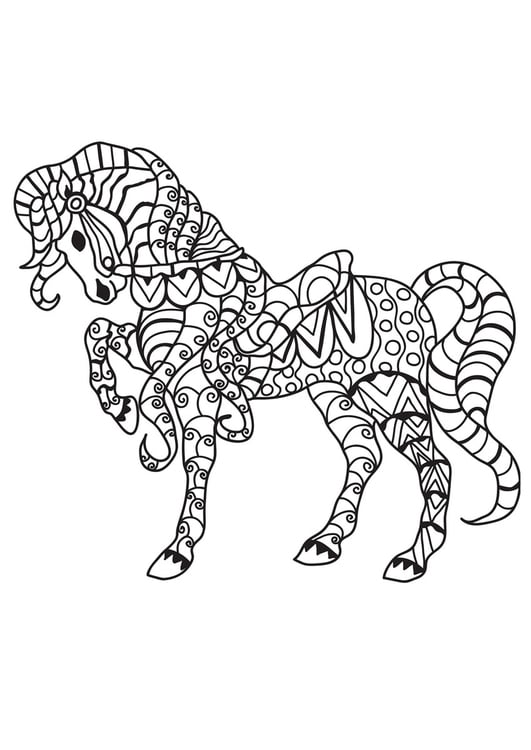 Kleurplaat paard met zadel