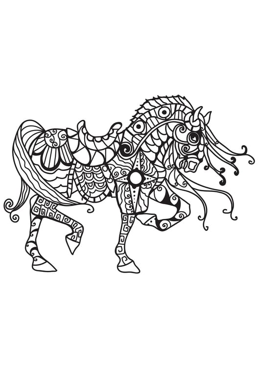Kleurplaat paard van ridder
