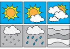 Kleurplaat pictogrammen weer 2