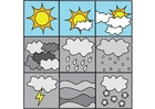 Kleurplaten pictogrammen weer 3