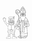 Kleurplaten Piet en Sinterklaas 