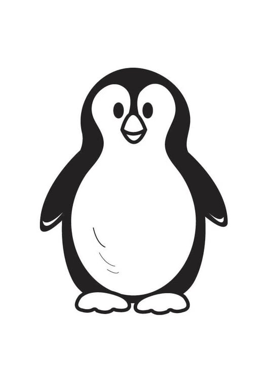 Kleurplaat pinguin