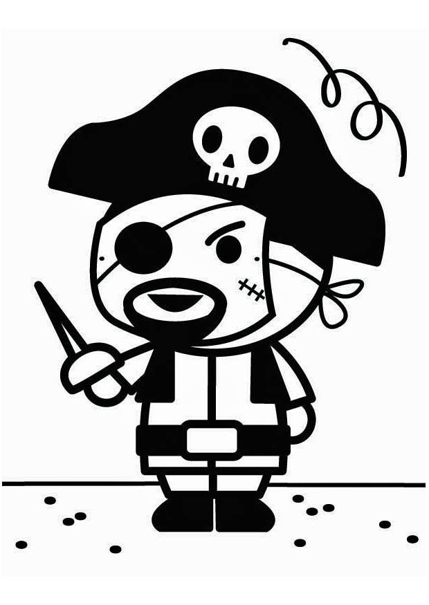 Kleurplaat piraat carnaval