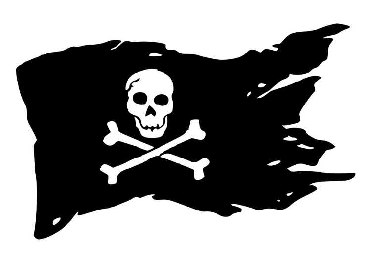 Kleurplaat piratenvlag