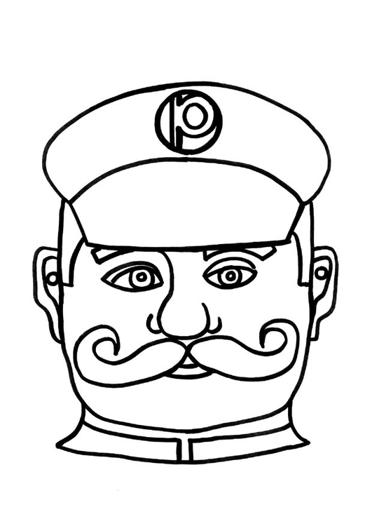 Kleurplaat masker politieagent