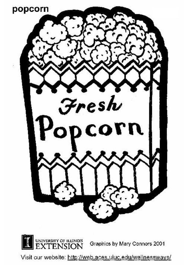 Kleurplaat popcorn