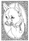 Kleurplaten portret van hond