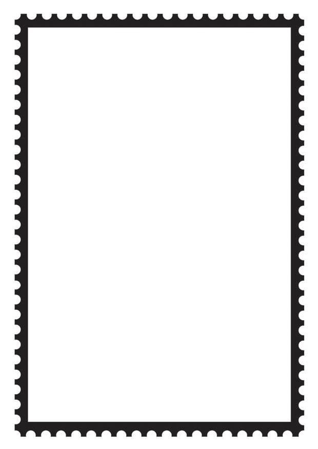 Kleurplaat postzegel rechthoek