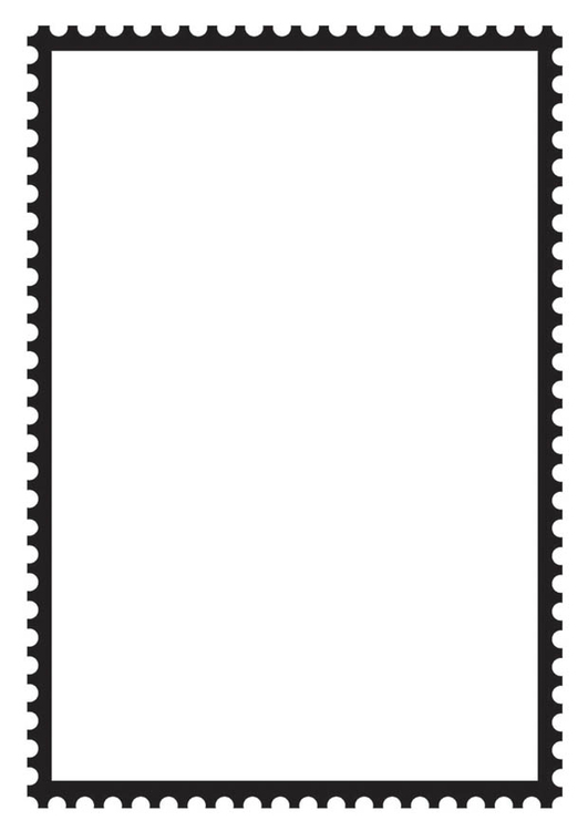 Kleurplaat postzegel rechthoek