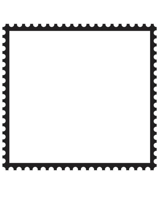 Kleurplaat postzegel vierkant