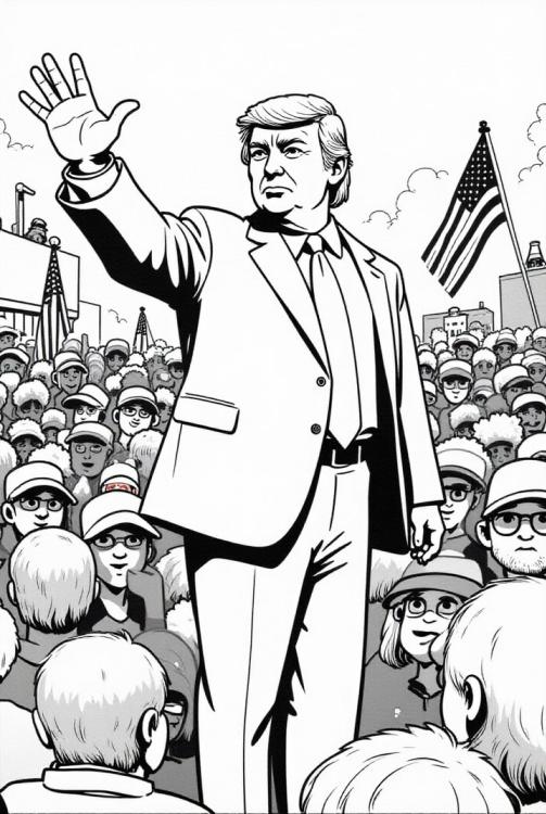 President Donald Trump met aanhangers