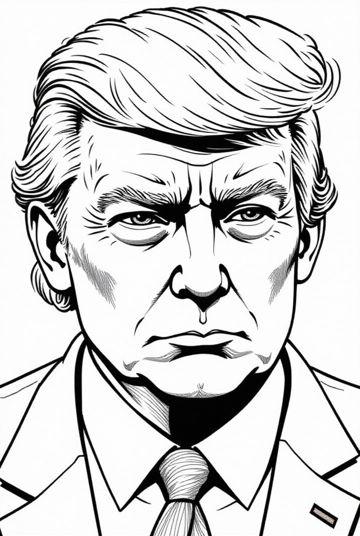 Kleurplaat President Donald Trump 