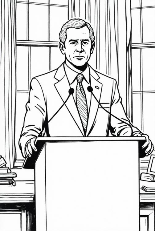 President George W. Bush geeft een speech