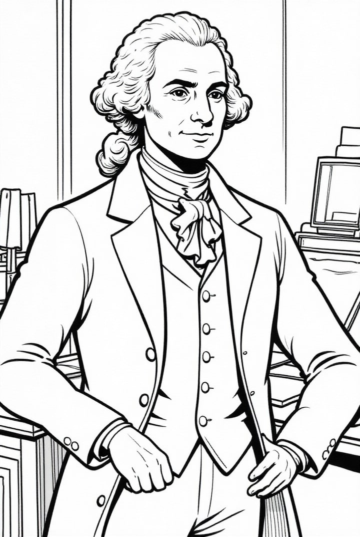 Kleurplaat President George Washington