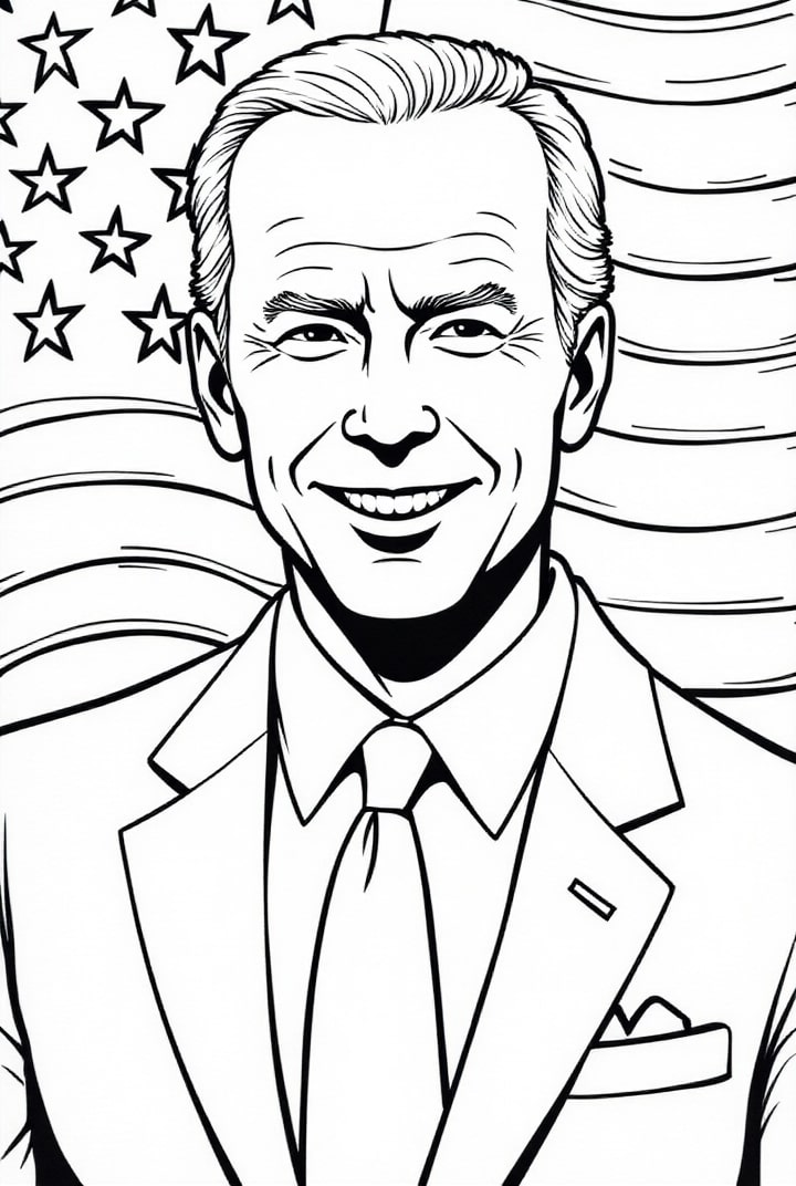 Kleurplaat President Joe Biden