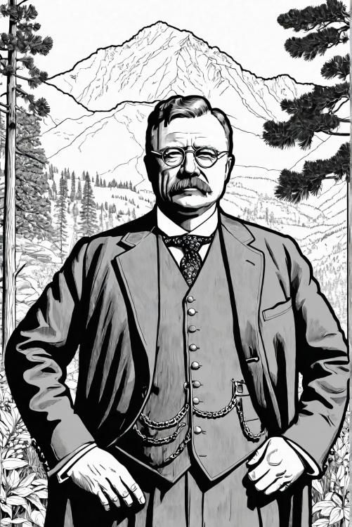 President Theodore Roosevelt in een natuurpark