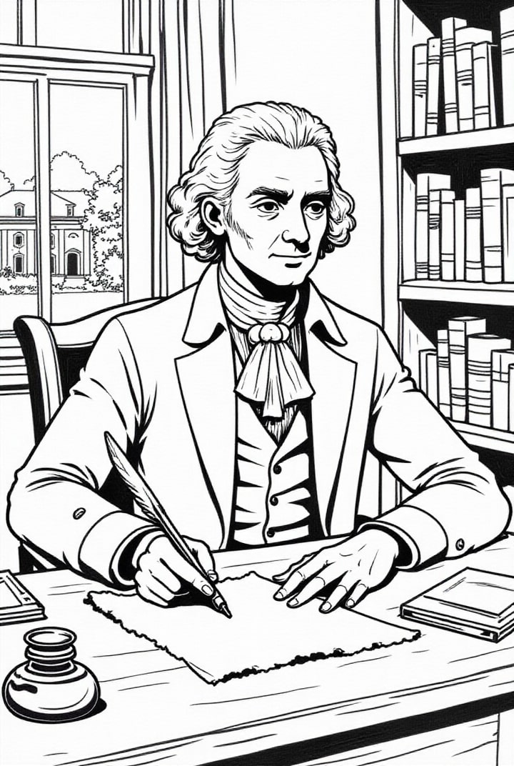 Kleurplaat President Thomas Jefferson