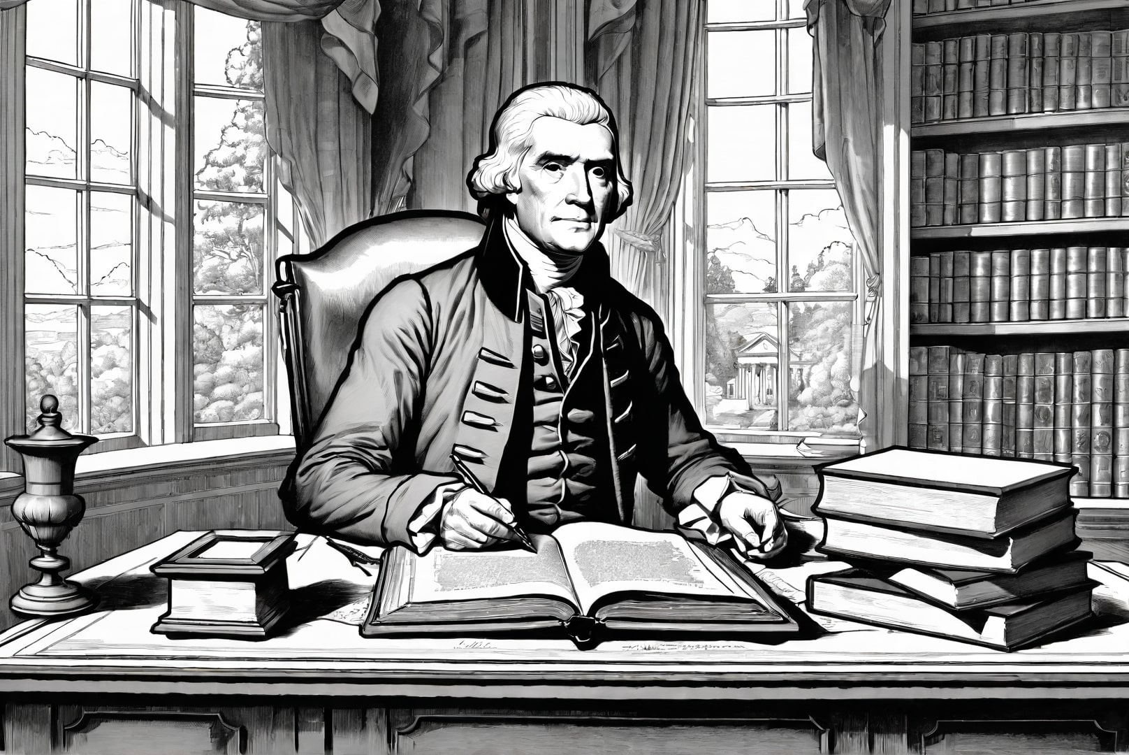 Kleurplaat President Thomas Jefferson