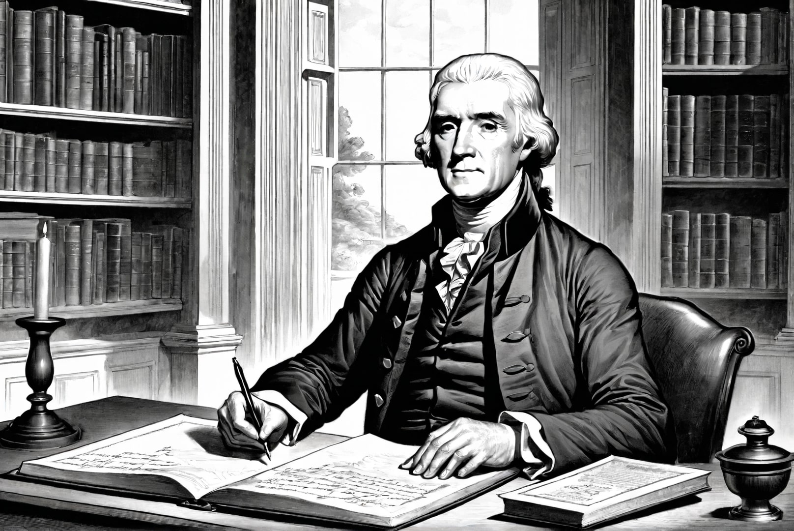 Kleurplaat President Thomas Jefferson