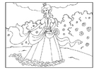 kleurplaat prinses in tuin