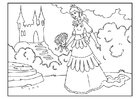 kleurplaat prinses met bloemen