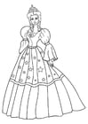 Kleurplaten prinses met jurk