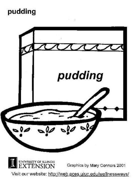 Kleurplaat pudding