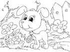 kleurplaat puppy