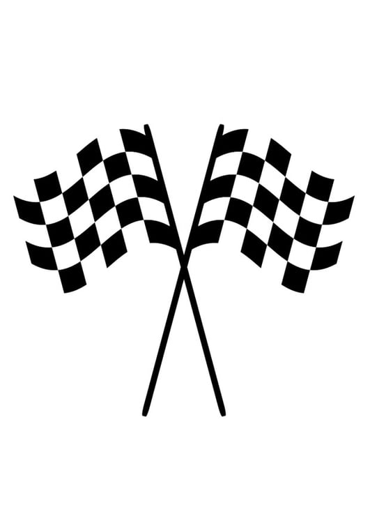 Kleurplaat racing vlaggen