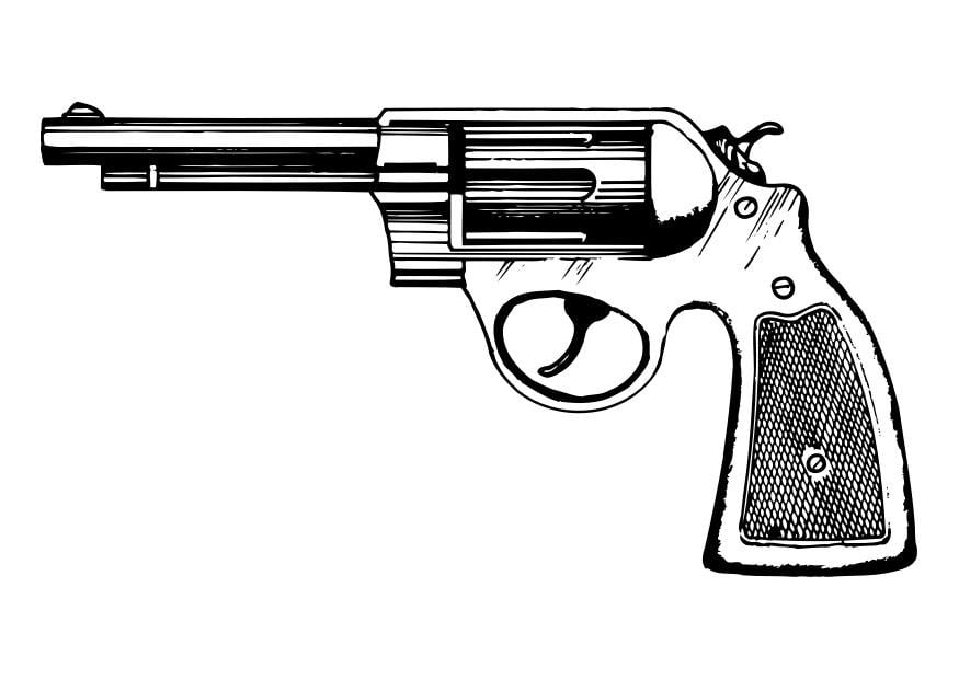 Kleurplaat revolver