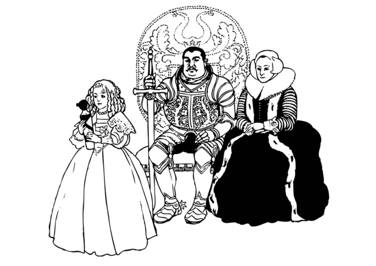 Kleurplaat ridder en familie