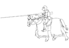 kleurplaat ridder te paard