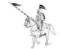 kleurplaat ridder te paard