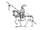 kleurplaat ridder te paard