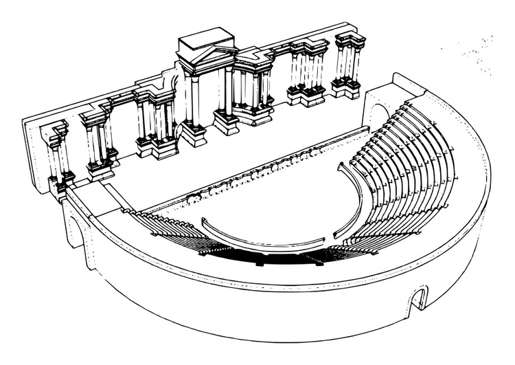 Kleurplaat Romeins theater