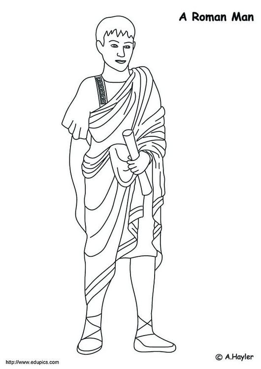Kleurplaat Romeinse man