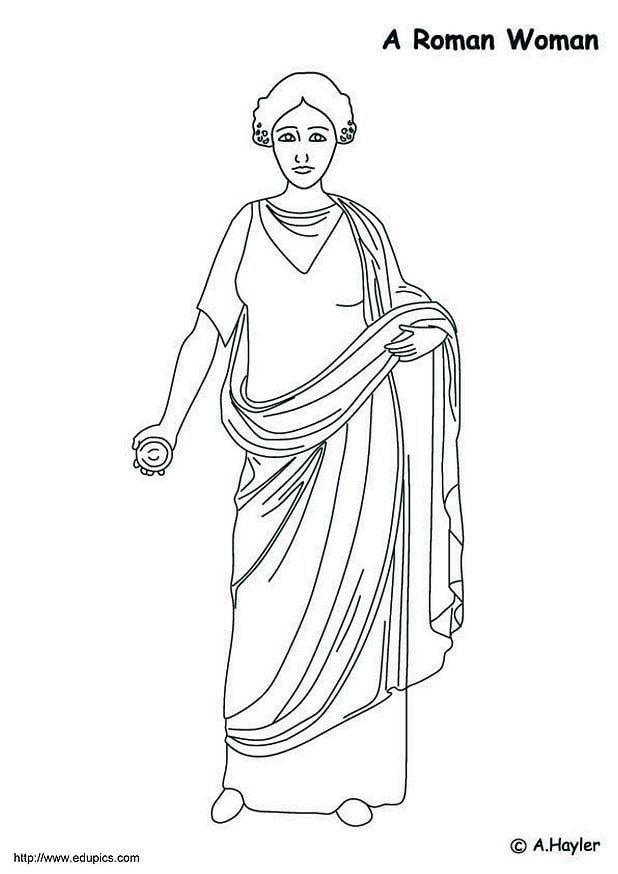 mujer colorare romeinse romaine educolor educima schoolplaten