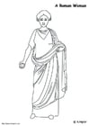 Kleurplaat Romeinse vrouw