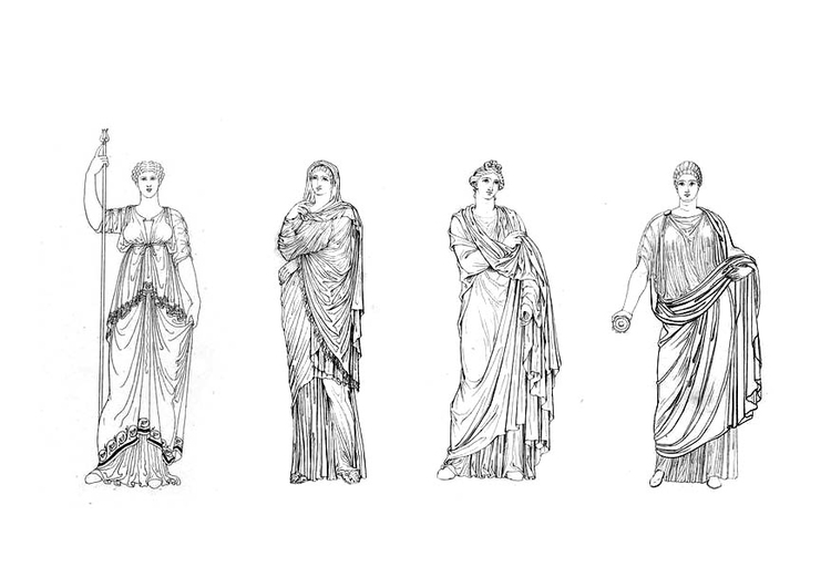 Kleurplaat Romeinse vrouwen