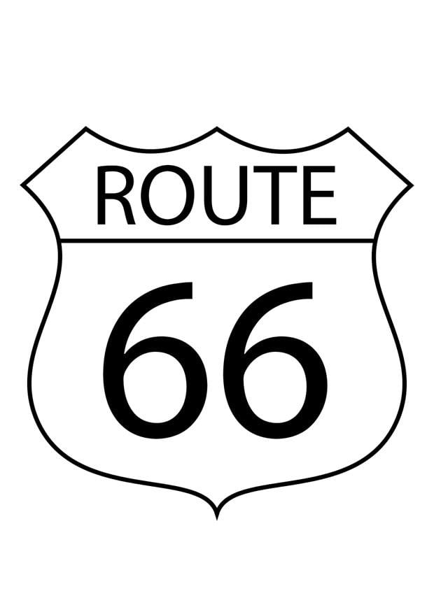 Kleurplaat route 66