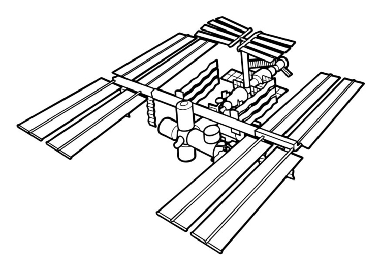 Kleurplaat ruimtestation