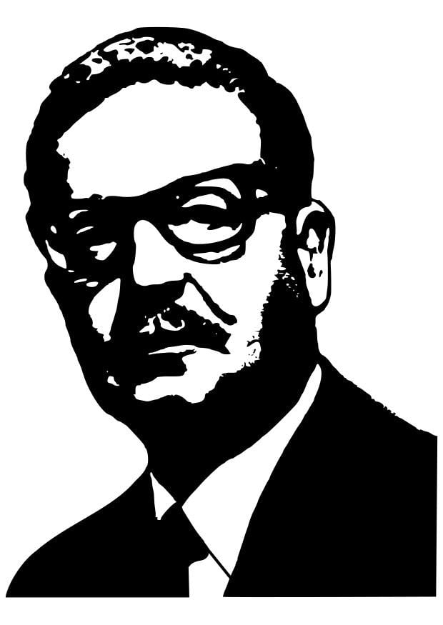 Kleurplaat Salvador Allende